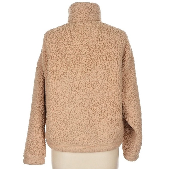 Hollister Fleece Teddy Semi-Cropped Half Zip Pullover Small - Picture 2 of 6